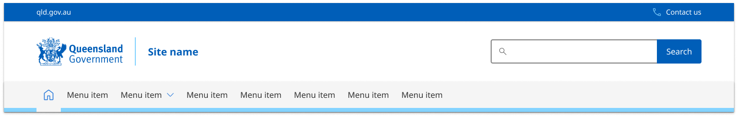 Example of header which incorporates horizontal navigation