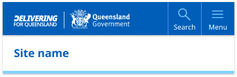Example of header that appears on mobile viewports