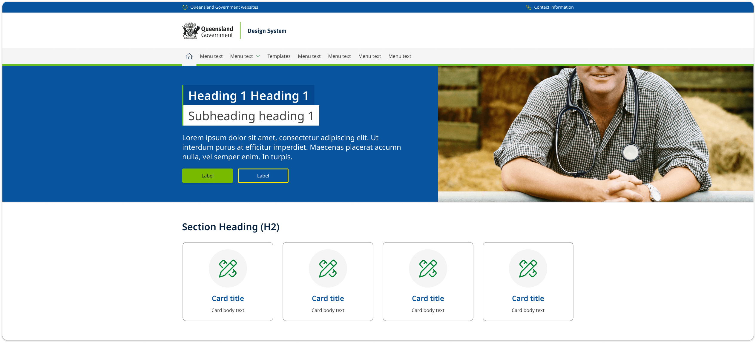 Example of default banner showing hero image cropped