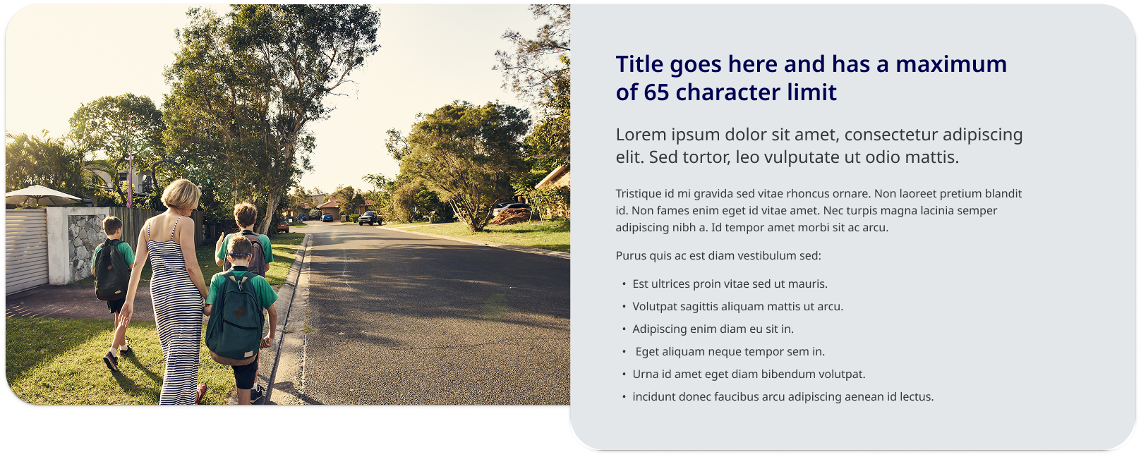 Example of indented text promo panel