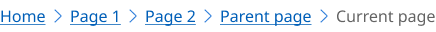 One line of page titles separated by chevron icons. All the items in the list are links except for the last item which is plain text and indicates the current page.