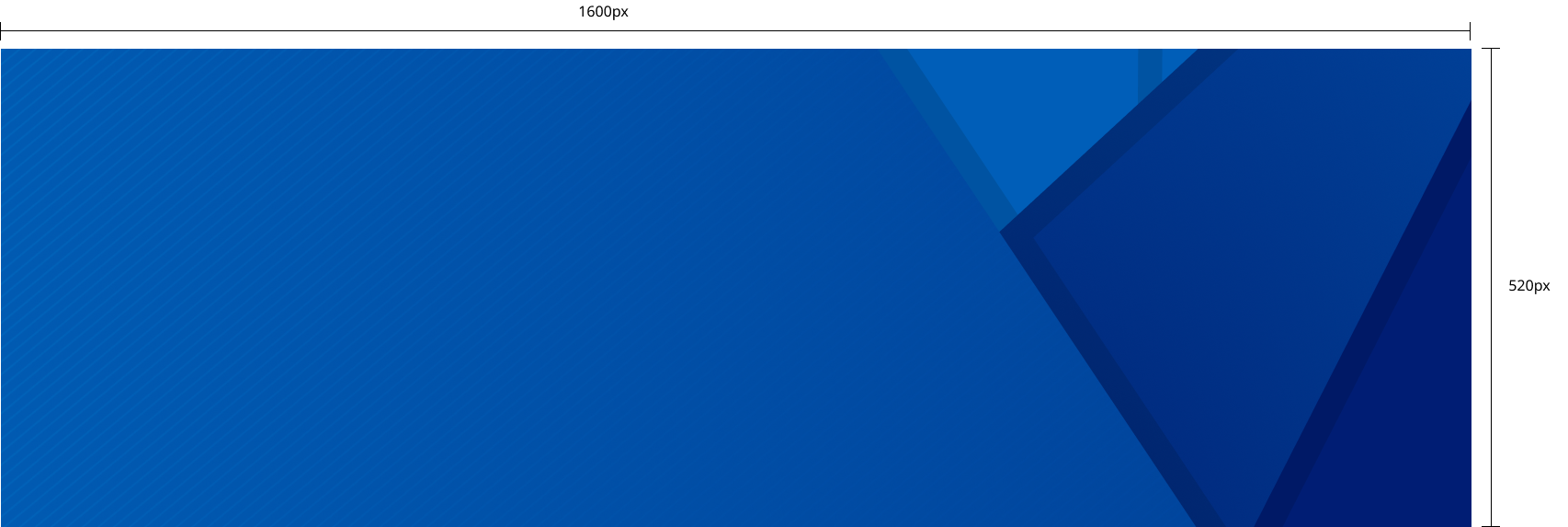 Example of a background image used in banner, displaying dimension of 1600px wide by 520px high 